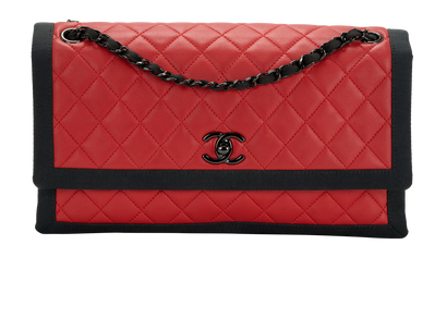 Two Tone Flap, &pound;2,600, Handbags, Black/Red, Leather, Front view